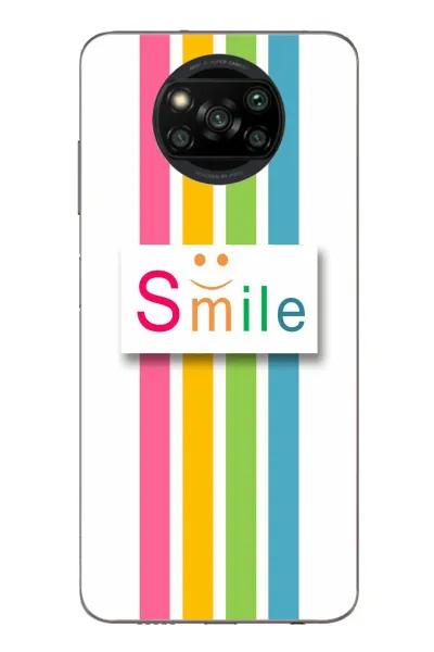 Poco X3 Uyumlu Smile Gökkuşağı Baskılı Silikon Kılıf