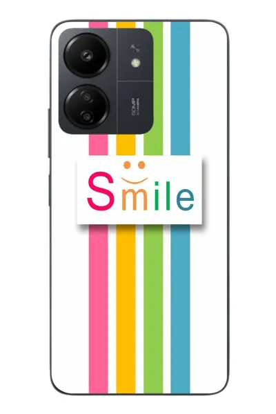 Redmi 13C Uyumlu Smile Gökkuşağı Baskılı Silikon Kılıf