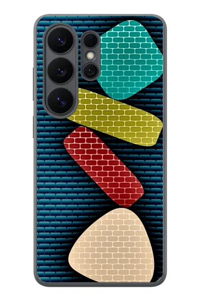 Samsung Galaxy S26 Ultra Uyumlu Renkli Tuğlalar Baskılı Silikon Kılıf