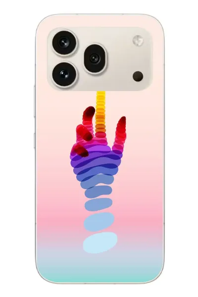 Honor 600 Pro Uyumlu Tek El Gökkuşağı Baskılı Silikon Kılıf