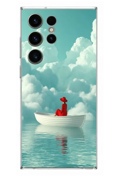 Samsung Galaxy S23 Ultra Uyumlu Teknede Kadın Baskılı Silikon Kılıf