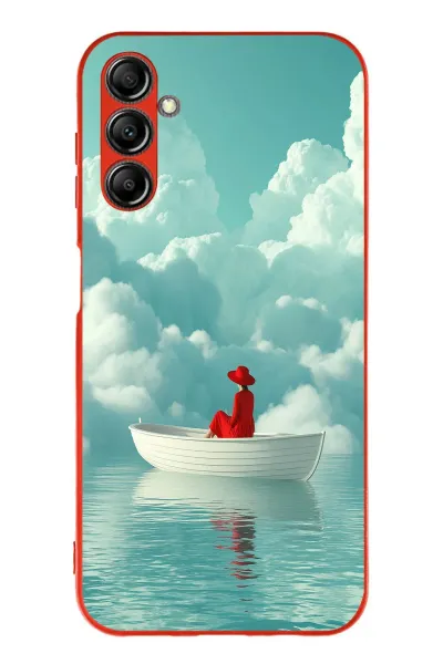 Samsung Galaxy A14 Uyumlu Teknede Kadın Baskılı Silikon Kılıf