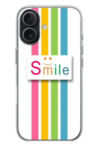 iphone 17 Uyumlu Smile Gökkuşağı Baskılı Silikon Kılıf
