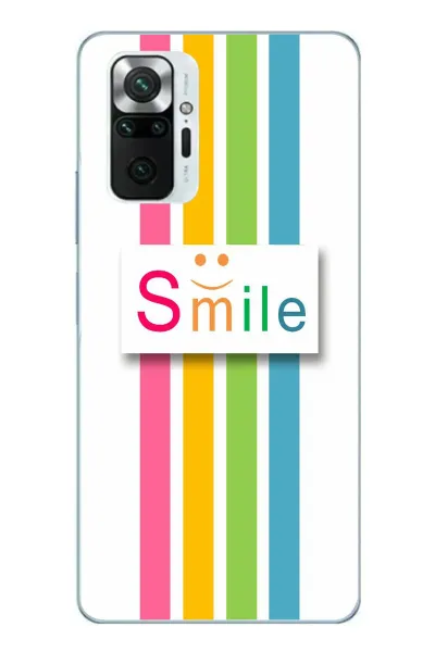 Redmi Note 10 Pro Uyumlu Smile Gökkuşağı Baskılı Silikon Kılıf