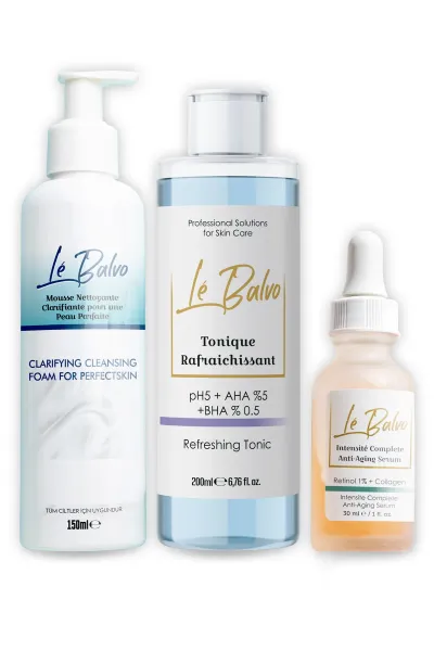 Canlandırıcı Tonik + Yüz Temizleme Köpüğü + Kırışıklık Gidermeye Yardımcı Anti-aging Serum