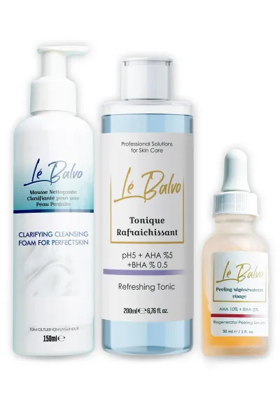 Temizleme Köpüğü + Leke Gidermeye Açmaya Yardımcı Peeling Serum + Canlandırıcı Tonik