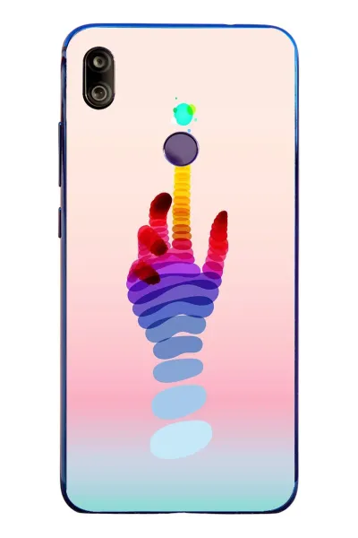 Redmi Note 7 Uyumlu Tek El Gökkuşağı Baskılı Silikon Kılıf