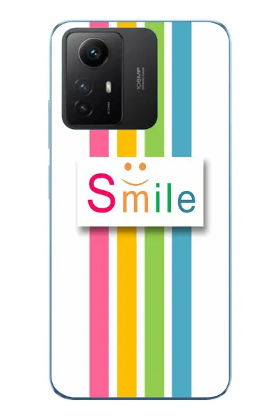 Redmi Note 12S Uyumlu Smile Gökkuşağı Baskılı Silikon Kılıf
