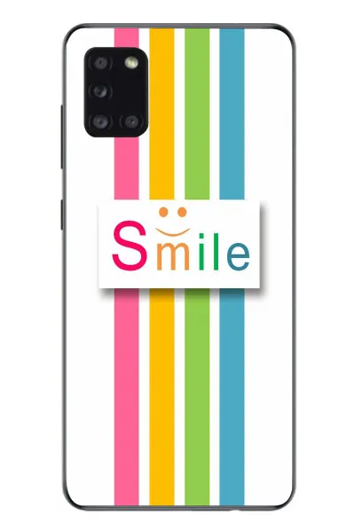 Samsung Galaxy A31 Uyumlu Smile Gökkuşağı Baskılı Silikon Kılıf