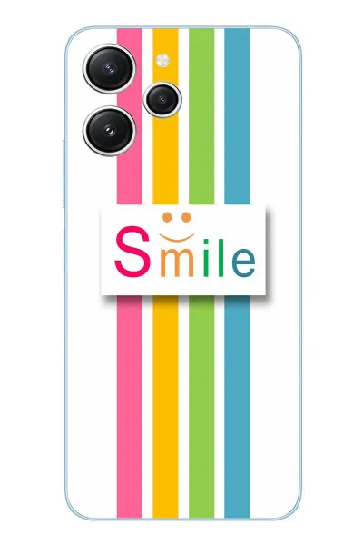 Redmi 12 Uyumlu Smile Gökkuşağı Baskılı Silikon Kılıf