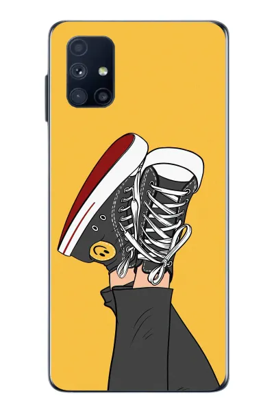 Samsung Galaxy M51 Uyumlu Smile Ayakkabı Baskılı Silikon Kılıf
