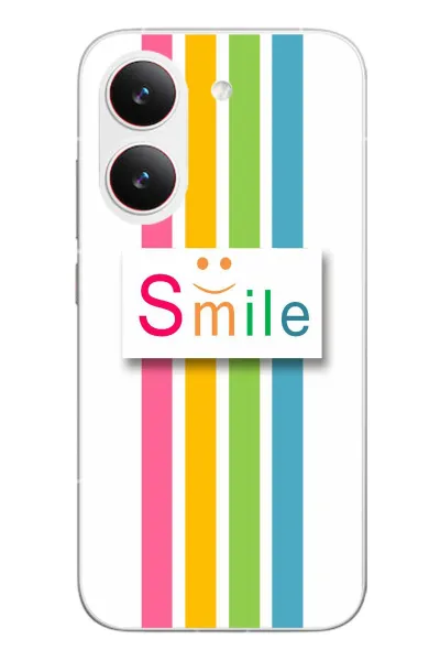 Poco X8 Pro Uyumlu Smile Gökkuşağı Baskılı Silikon Kılıf