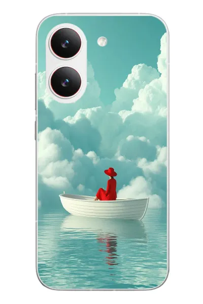 Poco X8 Pro Uyumlu Teknede Kadın Baskılı Silikon Kılıf