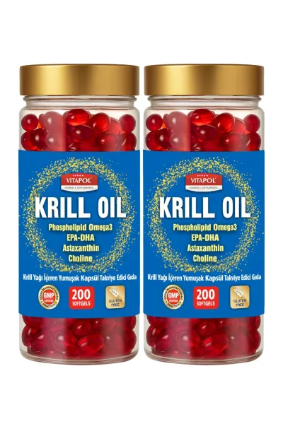 Krill Oil Complex Astaxanthin, Choline, Omega3, Epa Dha 200 Kapsül 2 Adet