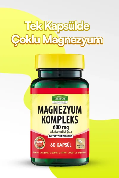 Magnesium Complex 60 Kapsül Magnezyum Kompleks Malat Bisglisinat Taurat Sitrat Oksit L-treonat