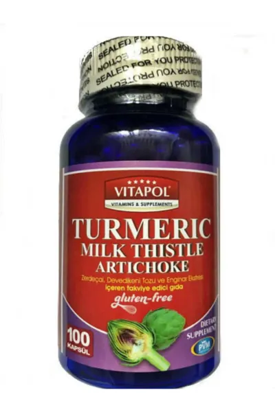 Turmeric Milk Thistle Artichoke Gluten Free 100 Kapsül