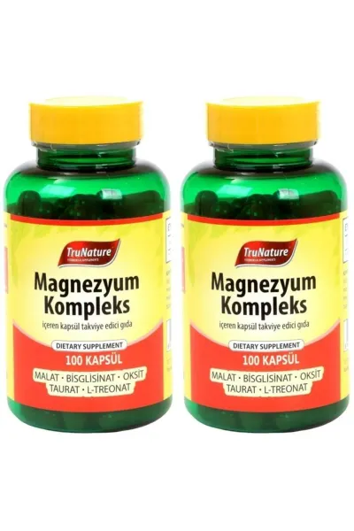 Magnesium Complex 2x100 Kapsül Magnezyum Kompleks Malat Bisglisinat Taurat Sitrat Oksit Ka