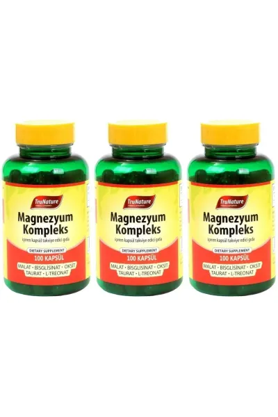 Magnesium Complex 3x100 Kapsül Magnezyum Kompleks Malat Bisglisinat Taurat Sitrat Oksit Ka