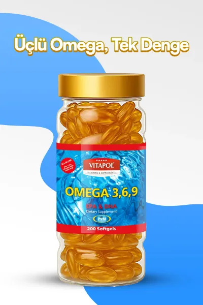 Omega 3 6 9 Balık Yağı 200 Softgel Fish Oil 3,6,9