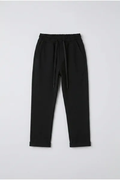 Erkek Çocuk Siyah Cepli Jogger Pantolon