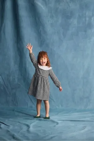 kiz bebek firfir yakali kareli elbise 9 ay 5 yas