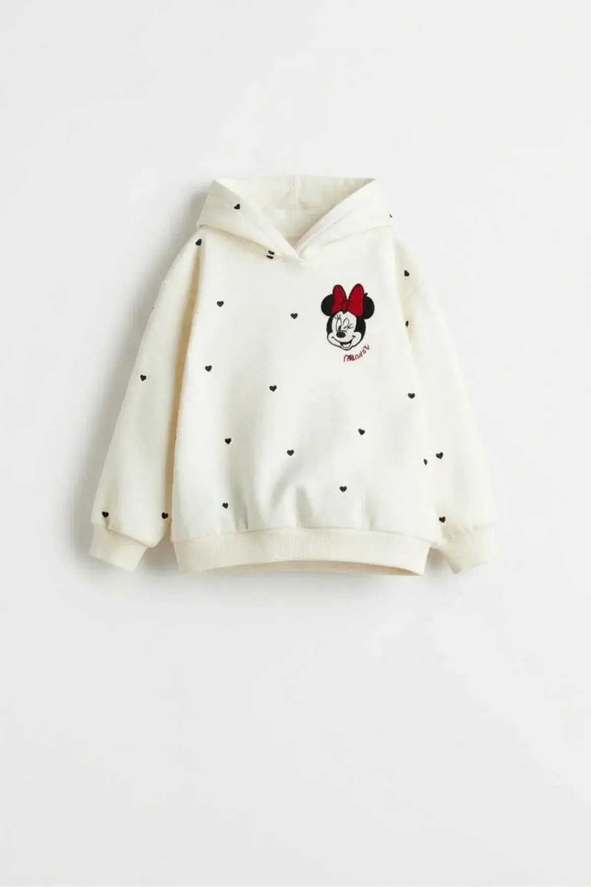 kiz bebek cocuk kalpli ekru kapusonlu sweatshirt ZEYDER2331
