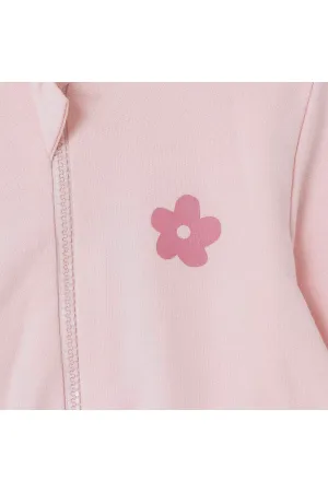 kiz bebek cicekli pembe kapusonlu hirka 3 ay 4 yas