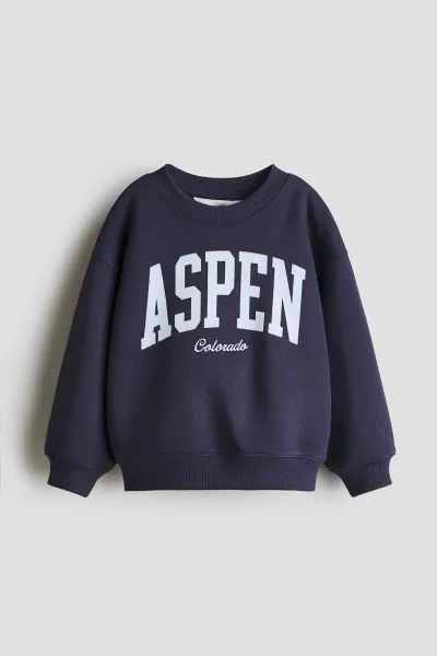 Erkek Bebek & Çocuk Yazılı Lacivert Sweatshirt