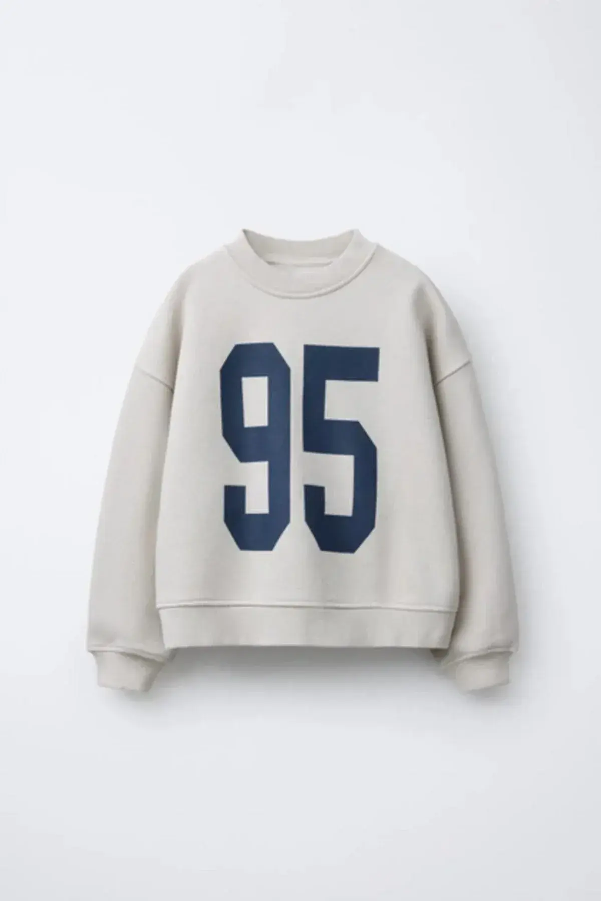 kiz cocuk 95 baskili bej sweatshirt ZEYDER2341