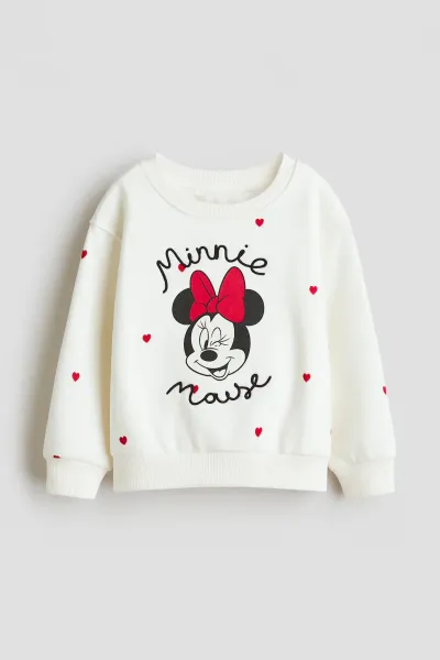 Kız Bebek & Çocuk Kalp Desenli Sweatshirt