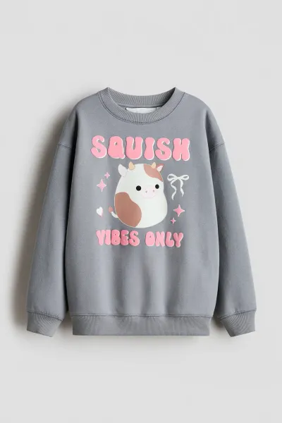 Kız Çocuk Baskılı Desenli Sweatshirt