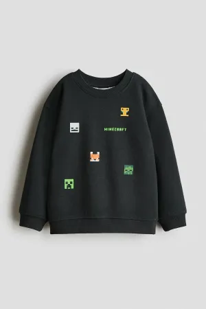 erkek cocuk pikselli siyah sweatshirt ZEYDER2332