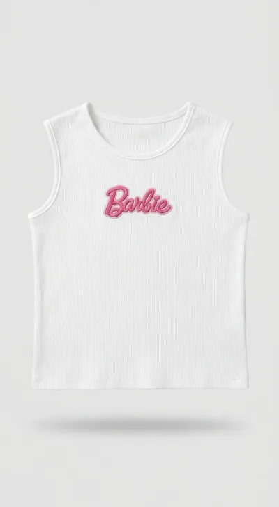 Kız Çocuk Kolsuz Fitilli T-Shirt
