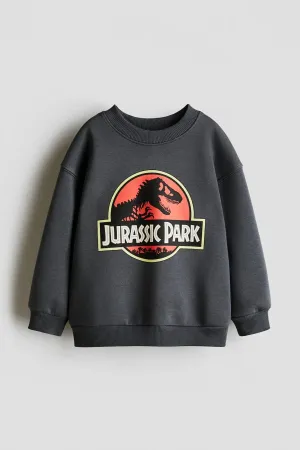 erkek bebek cocuk jurassic park baskili antrasit sweatshirt ZEYDER2324
