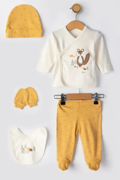 Erkek Bebek Hastane Çıkışı Set - 5li Yenidoğan