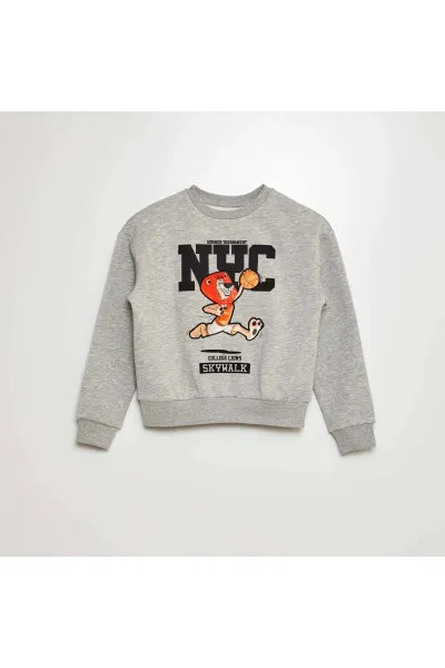 Erkek Çocuk Aslan Baskılı Sweatshirt