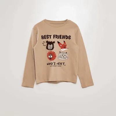 Erkek Çocuk Baskılı İnce Uzun Kollu T-Shirt