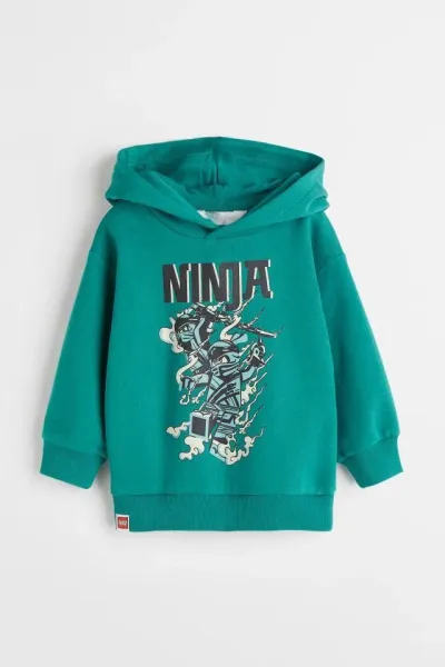 Erkek Çocuk Baskılı Kapüşonlu Sweatshirt