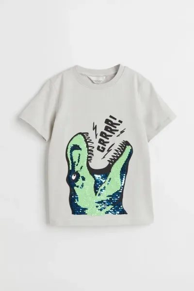 Erkek Çocuk Baskılı Pullu T-Shirt