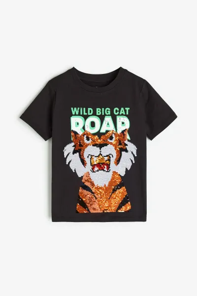 Erkek Çocuk Baskılı Pullu T-Shirt