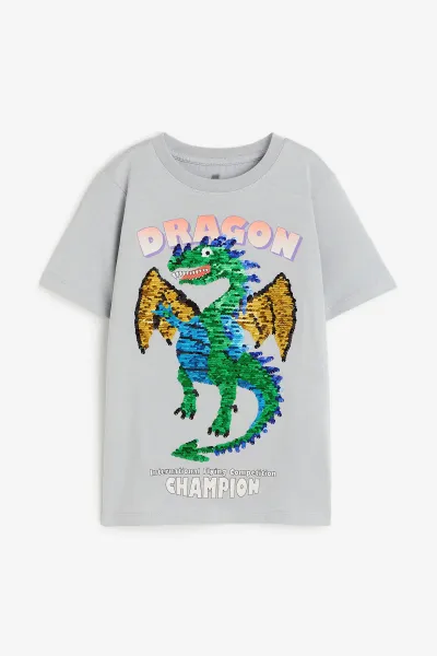 Erkek Çocuk Baskılı Pullu T-Shirt