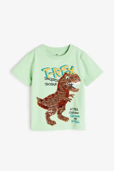 Erkek Çocuk Baskılı Pullu T-Shirt