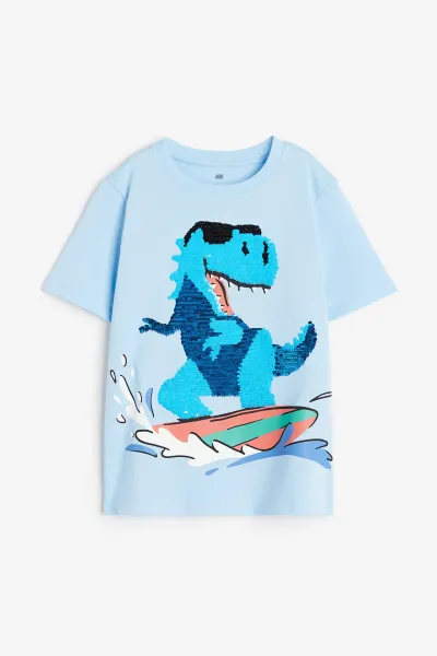 Erkek Çocuk Baskılı Pullu T-Shirt