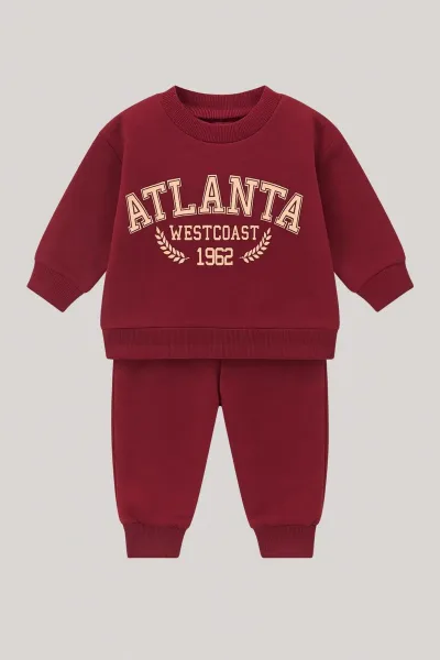 Erkek Çocuk Baskılı Sweatshirt Eşofman Takım
