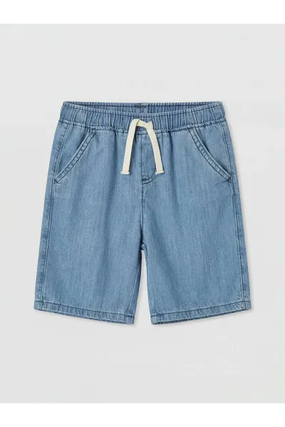 Erkek Çocuk Beli Lastikli Jean Şort