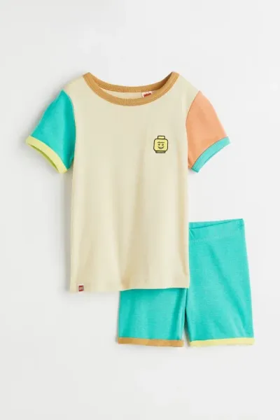 Erkek Çocuk Blok Renkli Pijama Takımı