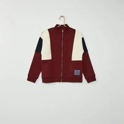 Erkek Çocuk Bordo Fermuarlı Hırka