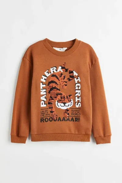 Erkek Çocuk Çift Yönlü Pullu Sweatshirt