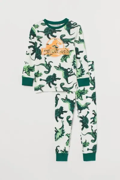Erkek Çocuk Dinazor Baskılı Pijama