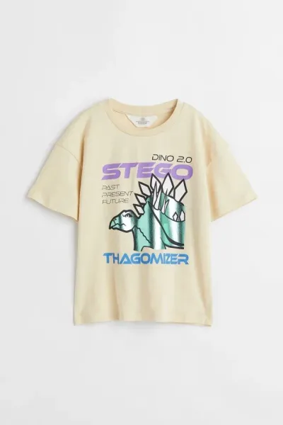 Erkek Çocuk Dinozor Baskılı T-Shirt